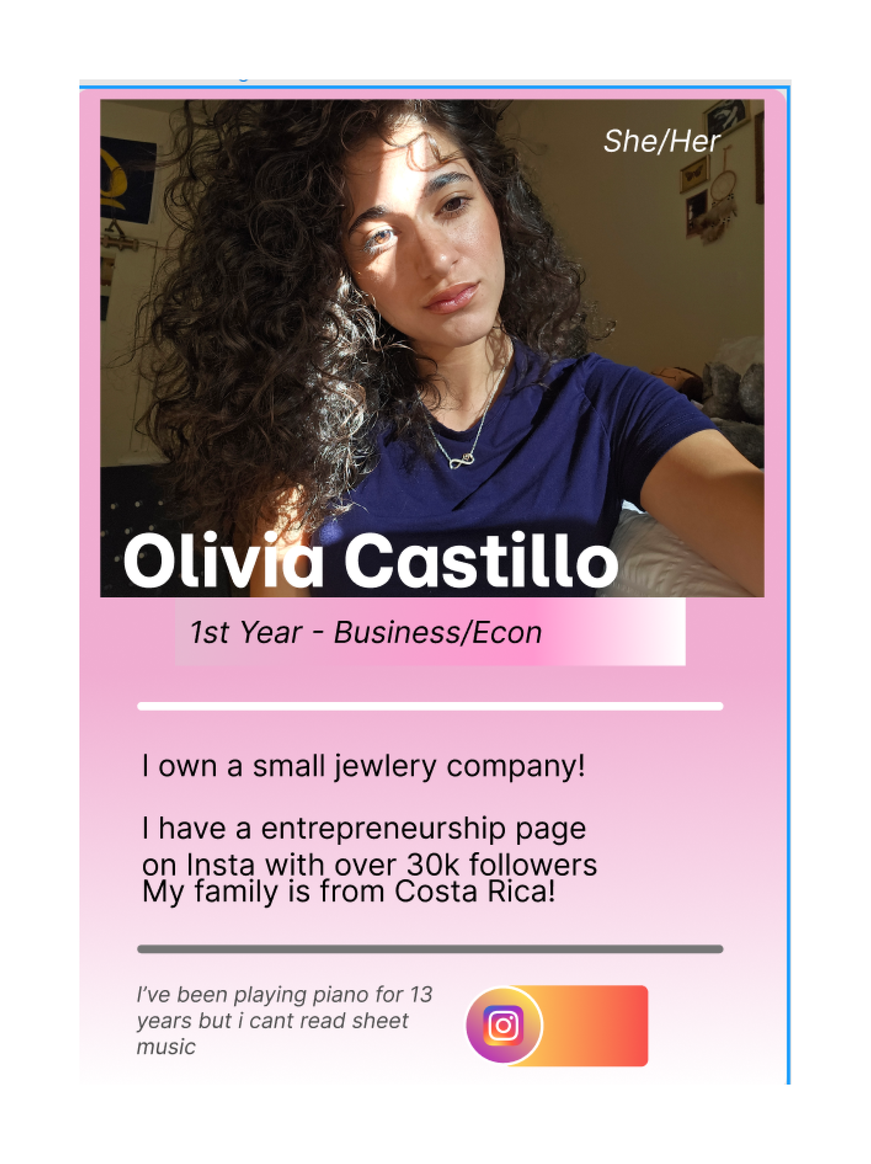 Participant profile card — example 1
